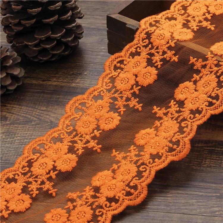 1Meter Cotton Floral Embroidered Mesh Patchwork Lace DIY Apparel Sewing Fabric 12cm Width DIY Garment Curtain Accessories Ribbon