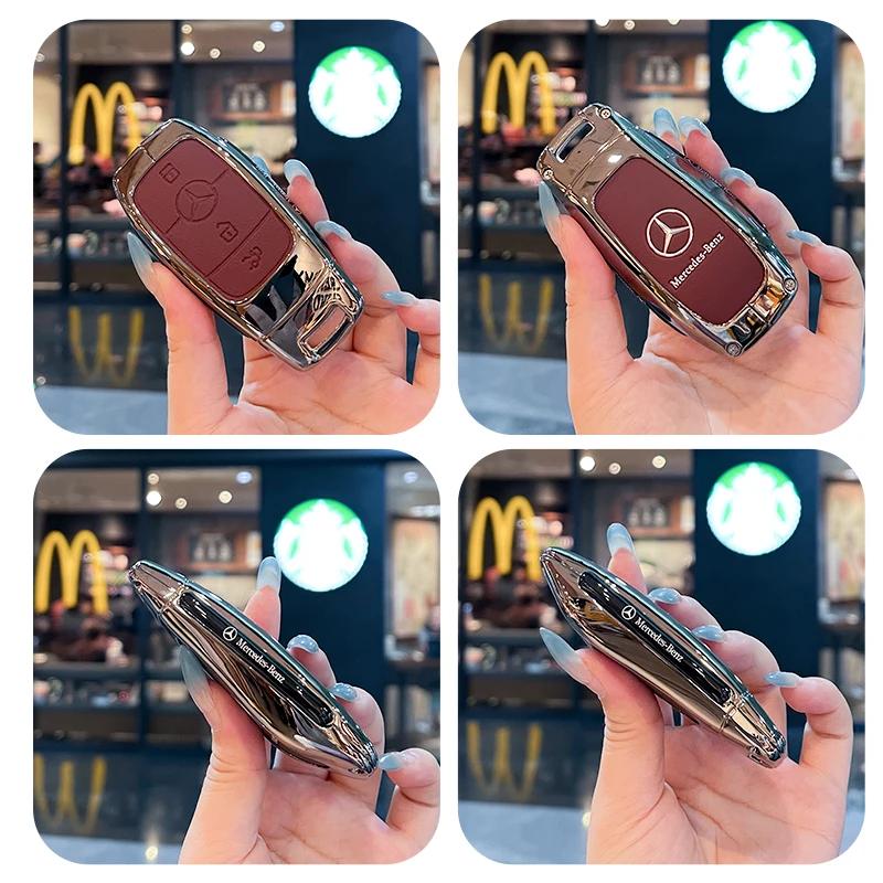 GLC GLB Premium Leather Car Smart Remote Key Case Cover Shell For Mercedes Benz A C E S G GLS CLA Class W213 W203 W211 W205 W17