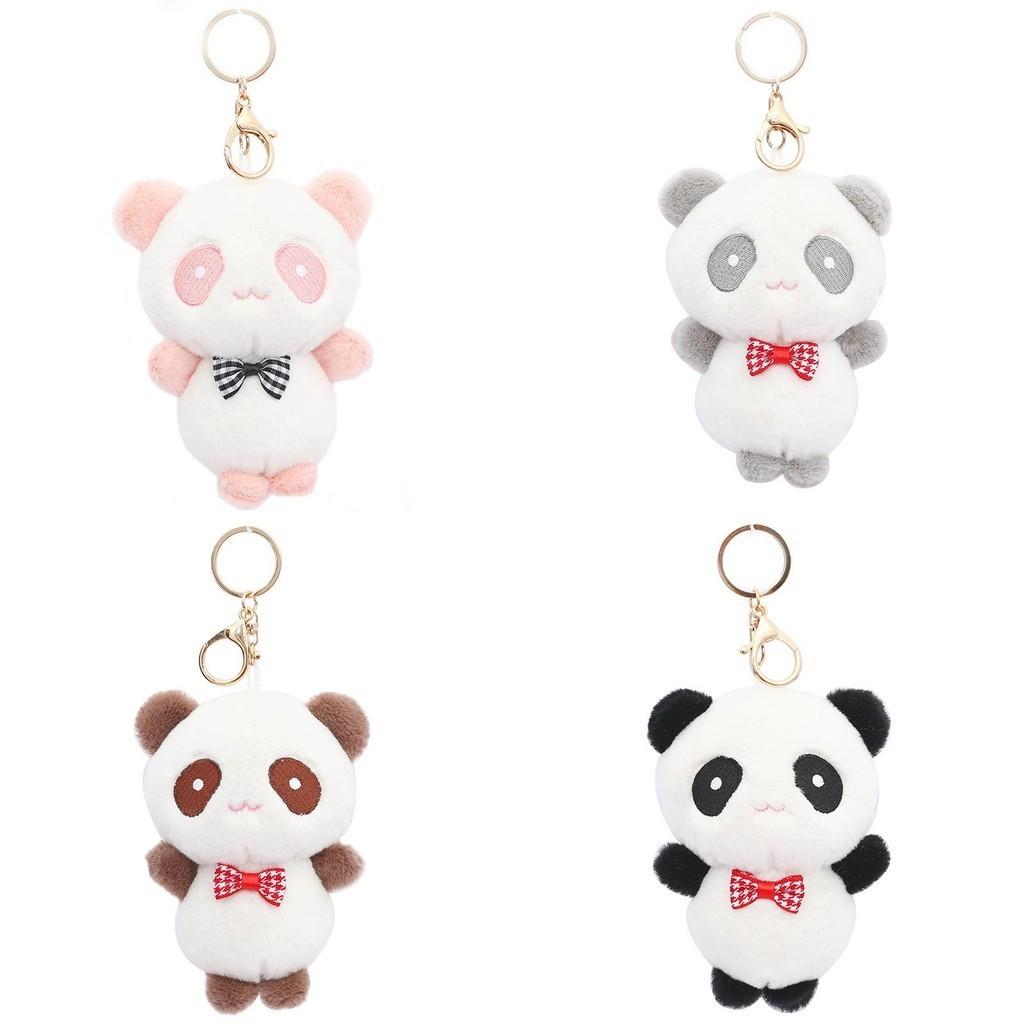Adorable Plush Panda Keychain Toy Soft Snow Mink Stuffed Animal Key Ring Trendy Bag Charm