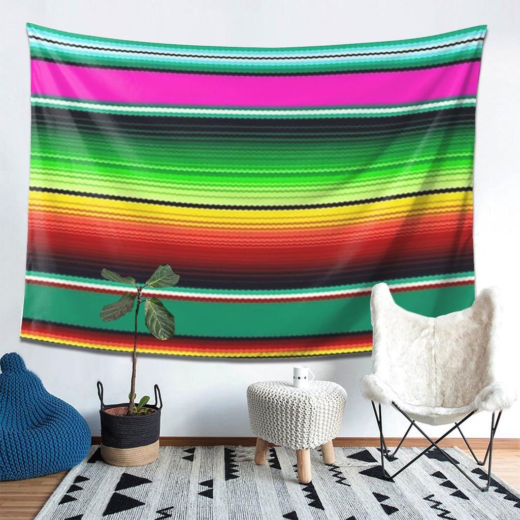 Mexican Indigenous Blanket Tapestry Decor Art Aesthetic Tapestries for Living Room Bedroom Home Wall Cloth Wall Hanging