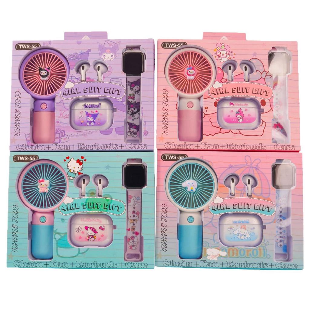 2025 Neue Sanrio Kabellose Bluetooth-Kopfhörer mit Mini-Ventilator & Armband-Hülle