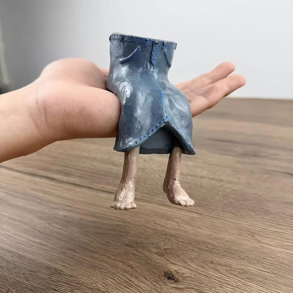 Resin Sitting Legs-Shaped Flowerpots Cute Skirt Pants Cantilevered Plant Pots Creative Unique Leggy Planter for Indoor Plants