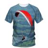 Tricou cu Model Parapantă Parapantă pentru Bărbați Sky Scape Imprimat 3D Mânecă Scurtă Modă de Vară Tricouri Street Gât Rotund