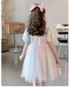 Pink princess dress, girls' summer new style gradient rainbow western-style birthday dress, children's dress, baby dress