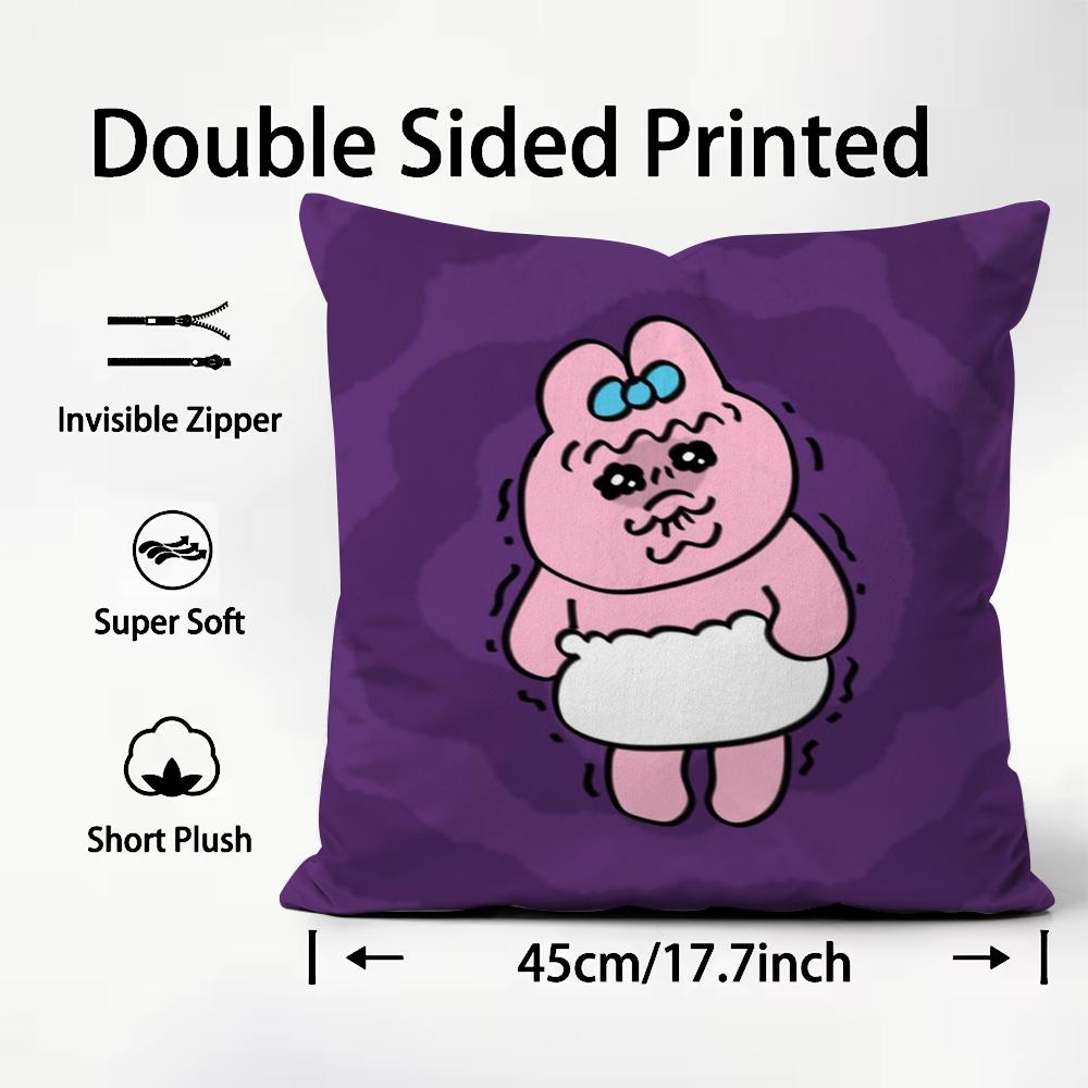 Kawaii O-Opanchu Usagi Kissenbezug Premium Komfort Wendbare Kissenhülle -Zwei in Einem Design für Jeden Raum & Autoinnenraum