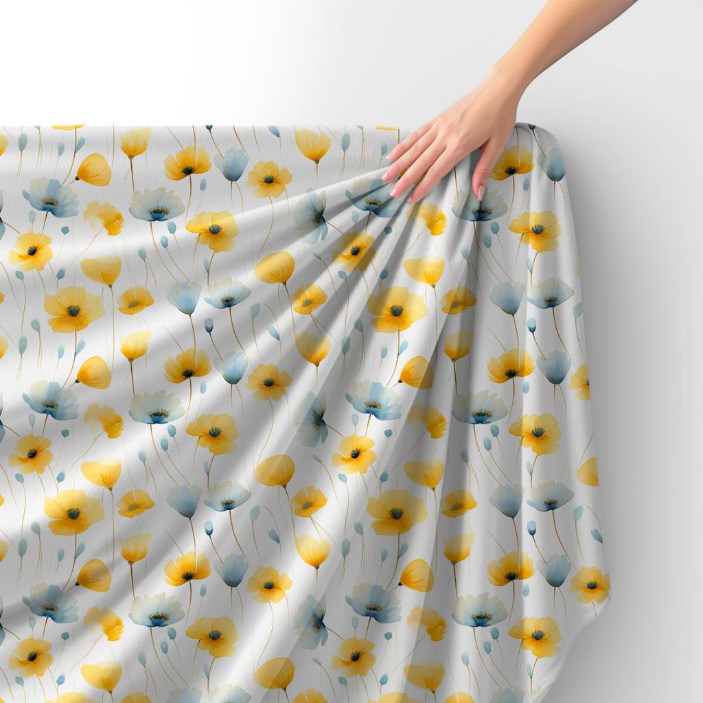 Royal Samt Stoff Polyester Zum Nähen - Motiv Blumen - Rdx2238