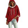 Women's Fashion Polka Dot Print Hooded Pullover Top with 3/4 Sleeves