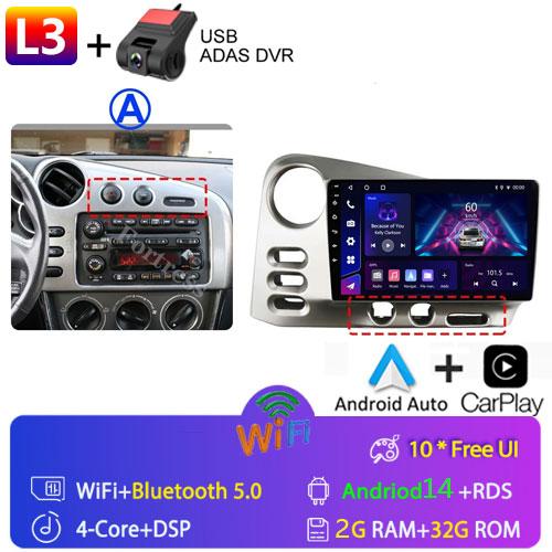 Dla PONTIAC Vibe 2003 - 2004 dla TOYOTA Matrix 2003 - 2008 System Android QLED IPS Ekran Dotykowy GPS Navi Radio Samochodowe Odtwarzacz Multimedialny