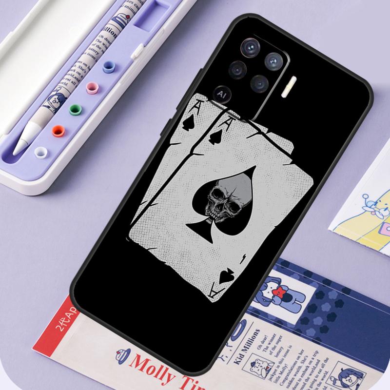 Poker Cards For Oppo A94 A74 A54 A15 A18 A38 A58 A78 A98 A40 A60 A80 A16 A76 A96 A57 A17 A77 A5 Pro Case