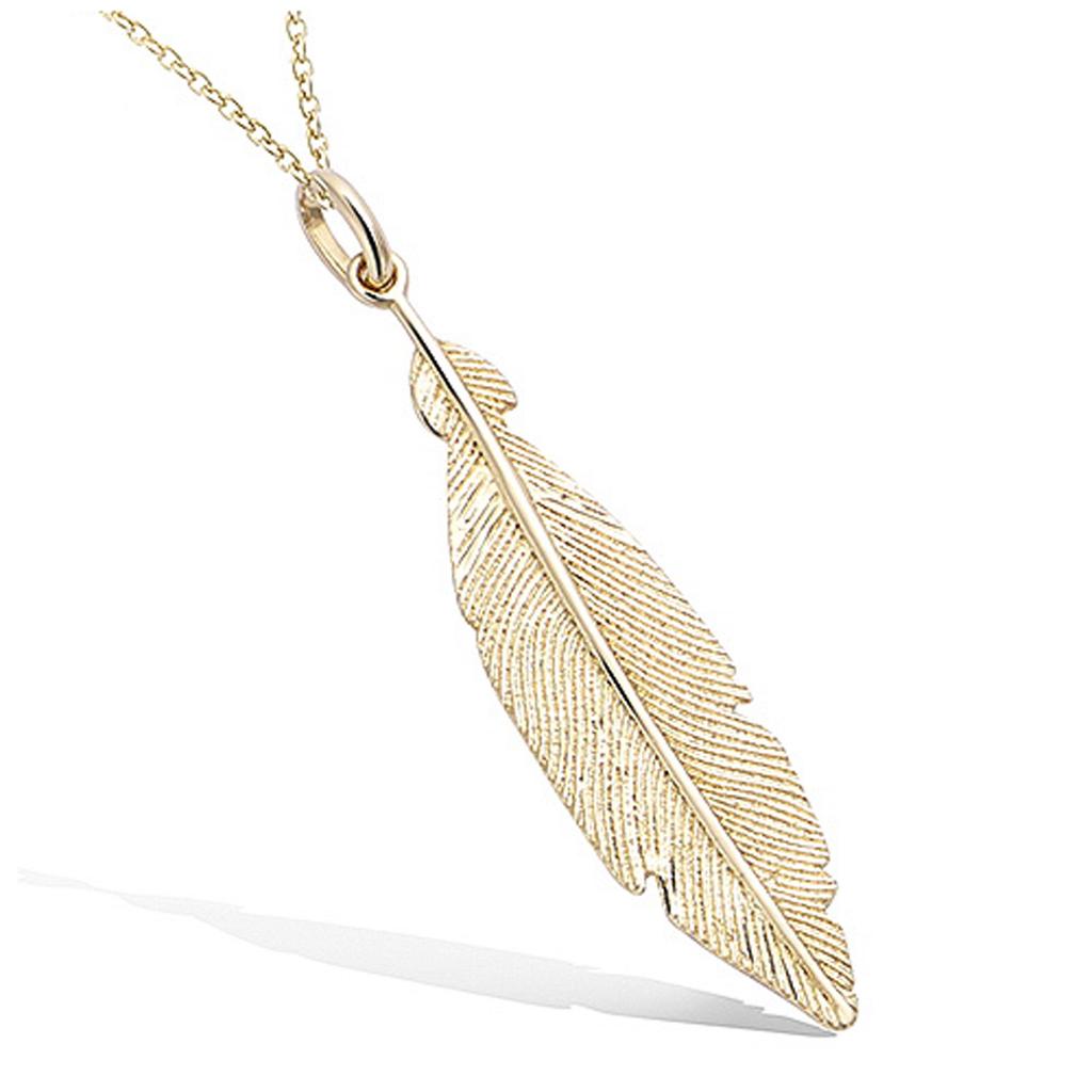 Les Trésors De Lily [Q1101] - Gullbelagt anheng 'Navajos' gyldent (fjær) - 36x10 mm