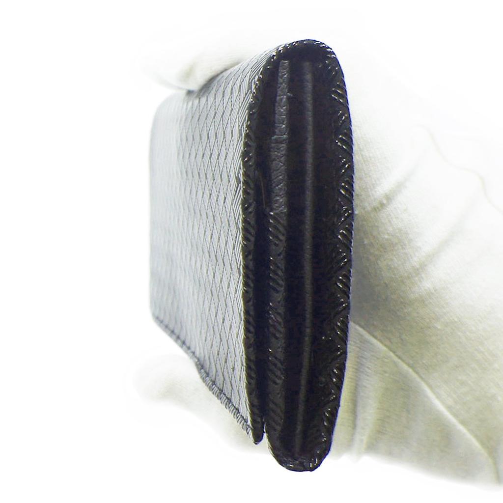 Long Billfold Black Deerskin X Black Woven Pattern [Indenya] Wallet, M, 2109-01-158, Lacquer,