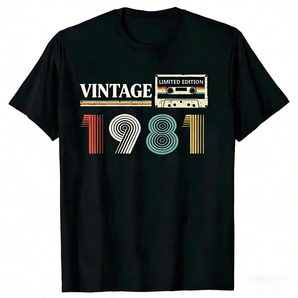 New Vintage1984 1980 1977 1978 1979 1986 1982 1986 1983 1981 1982 1976 Limited Edition Cassette Birthday Gift 1988 T Shirts