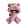 Hat, Scarf, Integrated Pullover Hat, Women's Winter Hairy Ears, Cycling Hat, Dual-purpose One-piece Hat, Cross Neck Hat