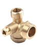 G1/2 Air Compressor 3-Port Brass Male Threaded Check Valve Connector Tool