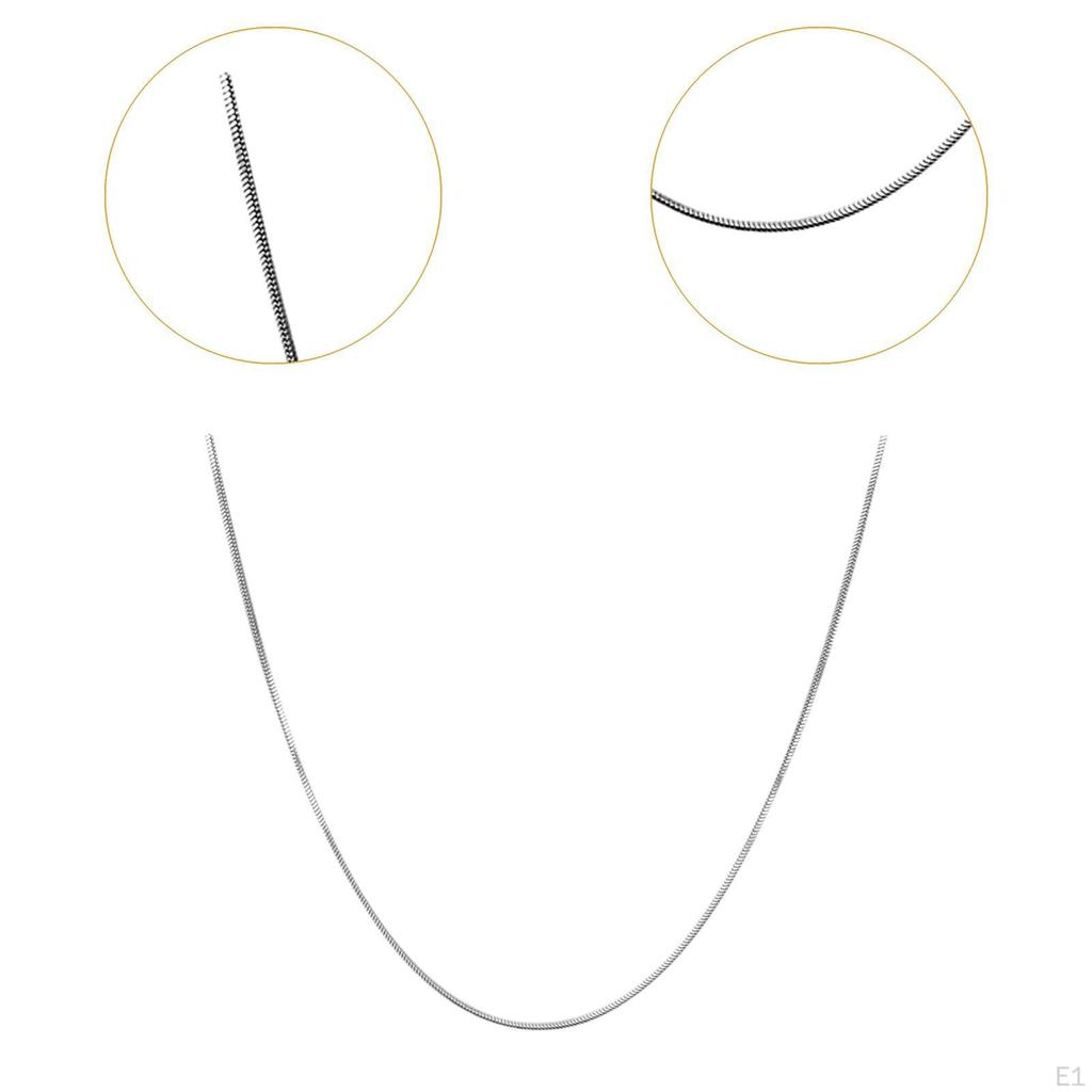 Snake Chain Necklace with Sturdy Clasp Single for Women Men Simple Clavicle Neck Jewelry