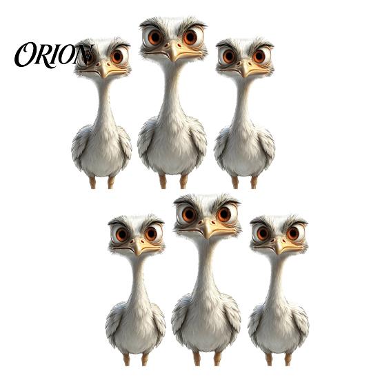 Stereoscopic Animal Wall Art Cute Ostrich Static Window Clings, 3D Break Through Decals, No Easy to Apply Graphics Glue PVC Stickers for Kids Bedroom