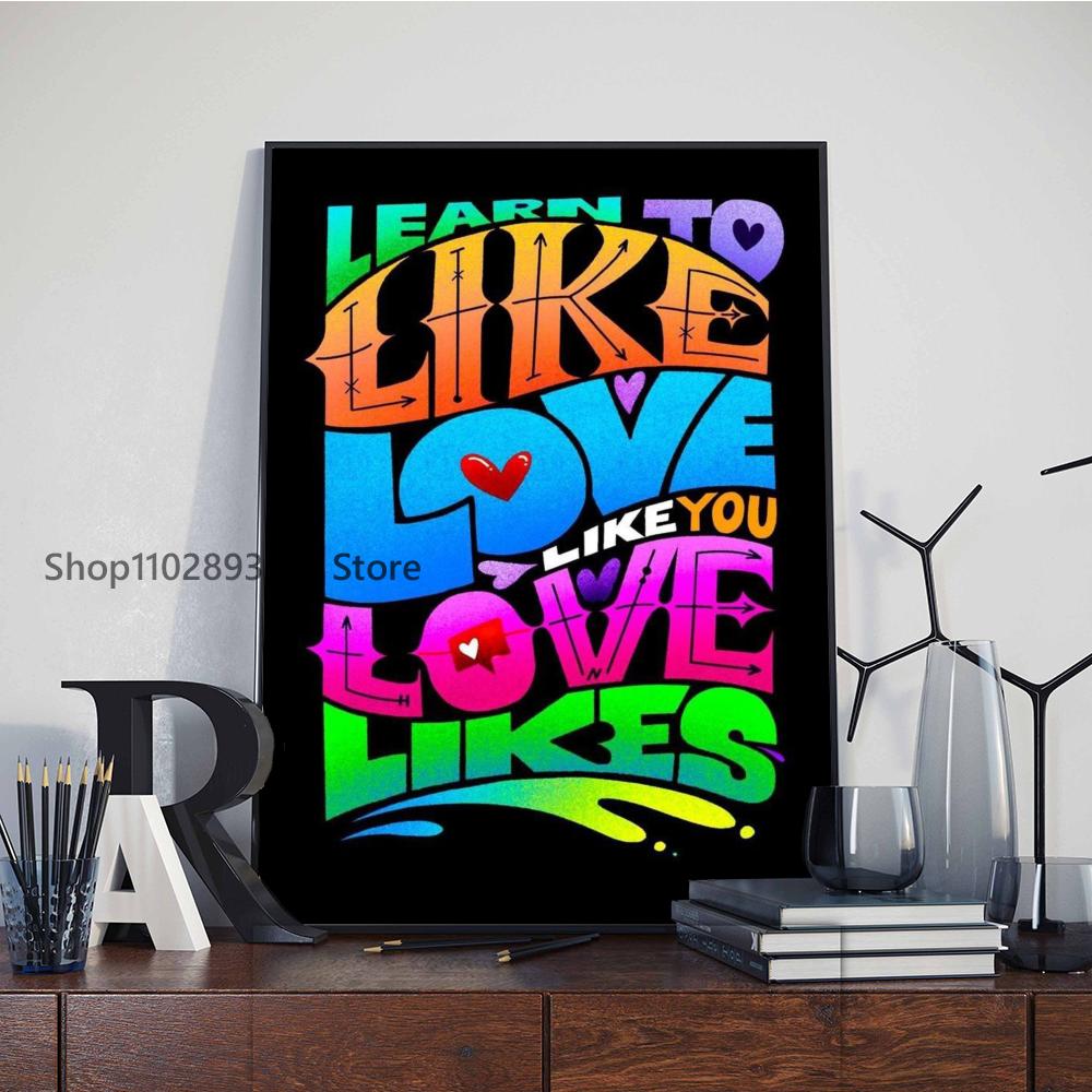 1pc Modern Be Kind and Love Always   Poster Paper Print Home Bedroom Entrance Bar Cafe Art Painting Decoration