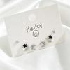 Korean version Korean creative star and moon niche women's stud earrings versatile inlaid zircon full diamond design earrings set