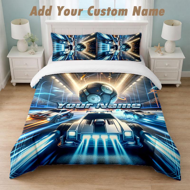 Bettwäsche-Set 1 Bettbezug 2 Kissenbezüge Rocket League Aufdruck Weiche Bettwäsche Schlafzimmer Dekor