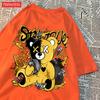 Street Cotton Womans T-Shirts Bear Cartoon Pattern Printing Tops Oversize O-Neck Soft Short Sleeve Summer Casual Female Clothes