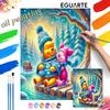 Winter Winnie Piglet Oil Paint Art Painting Kit Home Wall Decor Handmade Gift Holiday Snow Pine Tree Cozy Artwork Craft Supplies