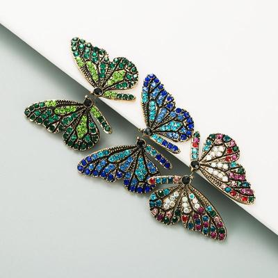 Women's Stud Earrings  Butterfly Wing Color Crystal Series Alloy Cute Girl Heart Earrings