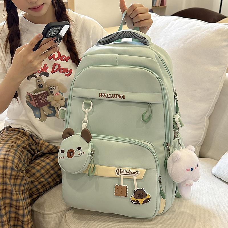 Women's Travel Backpack College Style Large Capacity Backpack Student Schoolbag Computer Bag with Coin Purse