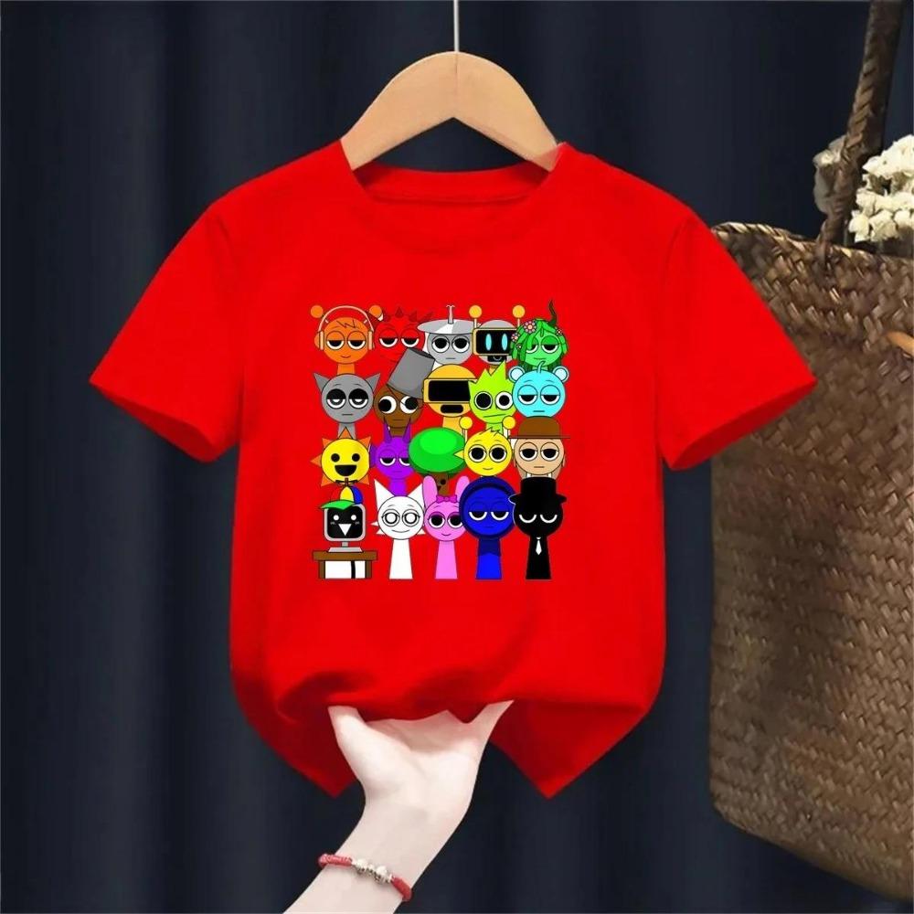 Summer Cartoon Anime Game Kids T-shirt Short Sleeve Baby Top Fun Girls T-shirt