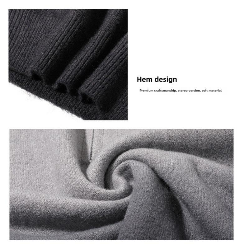 Новый мужской осенне-зимний свитер с плавными переходами цветов и высокими лацканами — фото 5