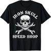 Iron Skull Speed Shop Distressed Skull Crossed Wrenches T-Shirt