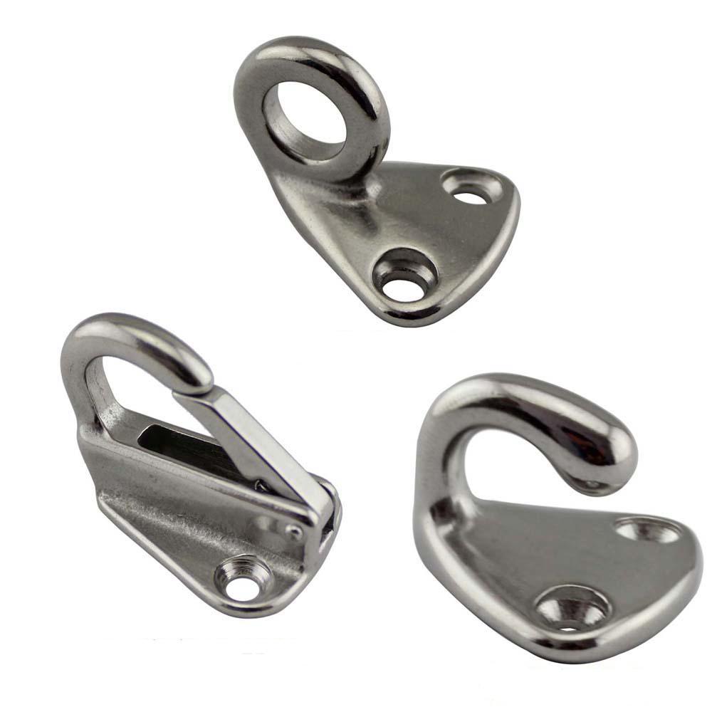 316 Stainless Steel Boat Spring Locked Fender Hook 5pcs Fender Snap Attach Rope Fending Hook Eye Sail Tug Ship Marine Hardware