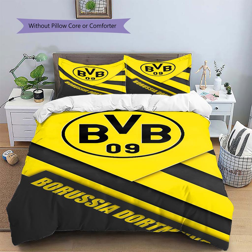 BVB Pattern Bedding,Quilt Set Quilt Cover Pillowcase Home Birthday Gift(1 * Duvet Cover + 2 * Pillowcase, Without Core)
