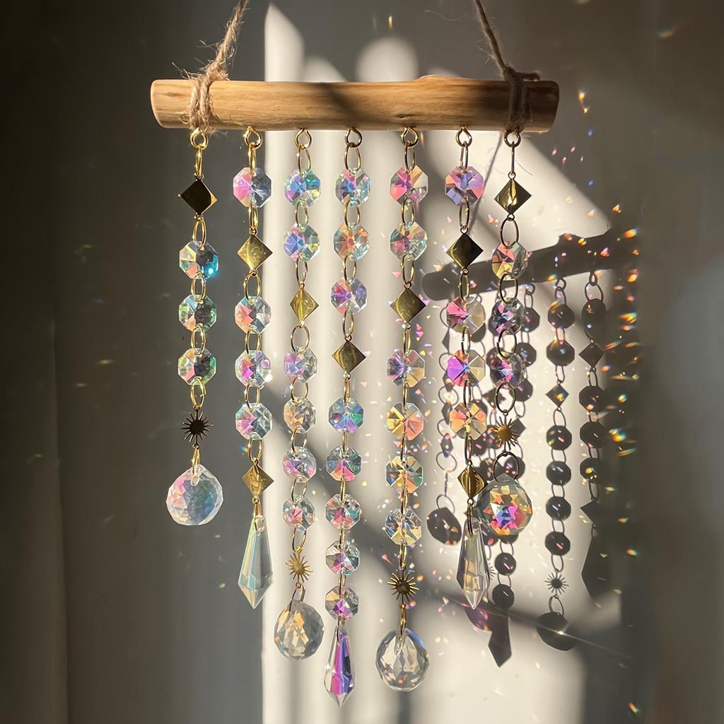 1PCS Fantasy Crystal Wind Chime Hanging Window Room Illusion Rainbow Home Hanging Wall Decoration Outdoors Decor Suncatcher Gift