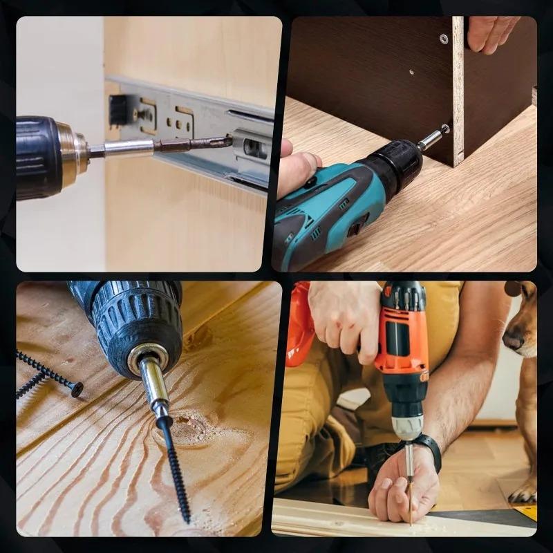 Black Magnetic Screwdriver Extension Rods Carbon Steel Hexagonal Handle Extend Connecting Rod Screwdriver Bit Holder Power Tools