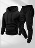 250g Men's Trendy Sports Hoodie & Sweatpants Set - Plain Color