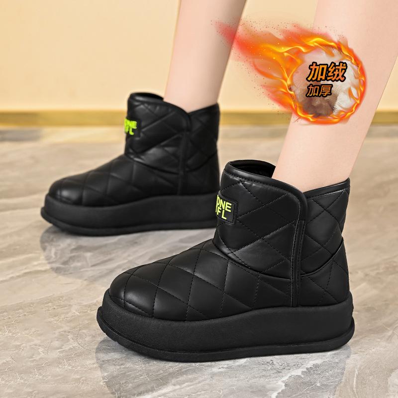 Snow boots women's 2025 winter new women's shoes short tube thermal cotton shoes piled thickened shoes women's boots shoes women's MX7807