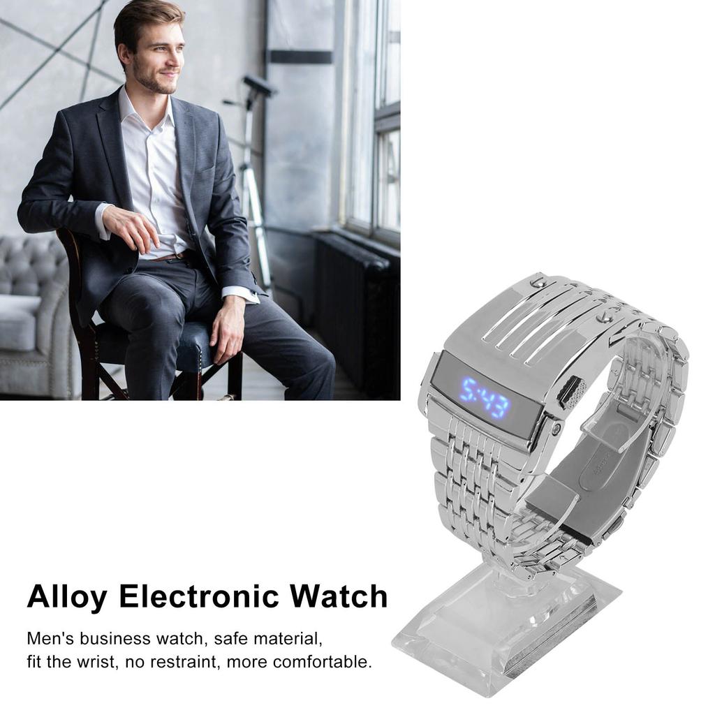 Alloy Watch LED Digital Display Quick Release Fashionable Men Watch for Daily Business