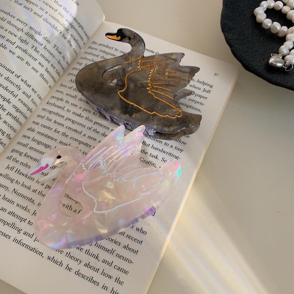 Sweet Goldfish Grab Clip Acetic Acid Swan Hair Clip Creative Cartoon Acetate Shark Clip  Female
