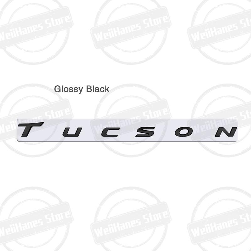 1Pc ABS 3D For Tucson Logo Front Hood Badge Letter Logo Car Rear Trunk Body Sticker Emblem Accessories