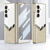 Samsung Z Fold8Ultra Electroplated Folding Glass Painted Fashion Personality Contrasting Color Leather Pattern Mobile Phone Case