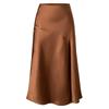 Women's New Satin Bustier High-waisted Elastic Split Long Skirt Sexy Splicing Package Hip Skirt Female
