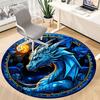 1pc Dragon Fantasy Office Round Area Rug,  Mat Suitable ForOffice, Under Office Chairs Bedroom Living Room Home Decor, Room Deco