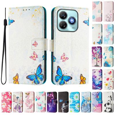 Husă din piele pictată de lux The Butterfly Family Husă portofel în stil carte pentru ZTE Blade A52,A53,A73,V50 Vita,V40S,V60,A35,A55,A75...