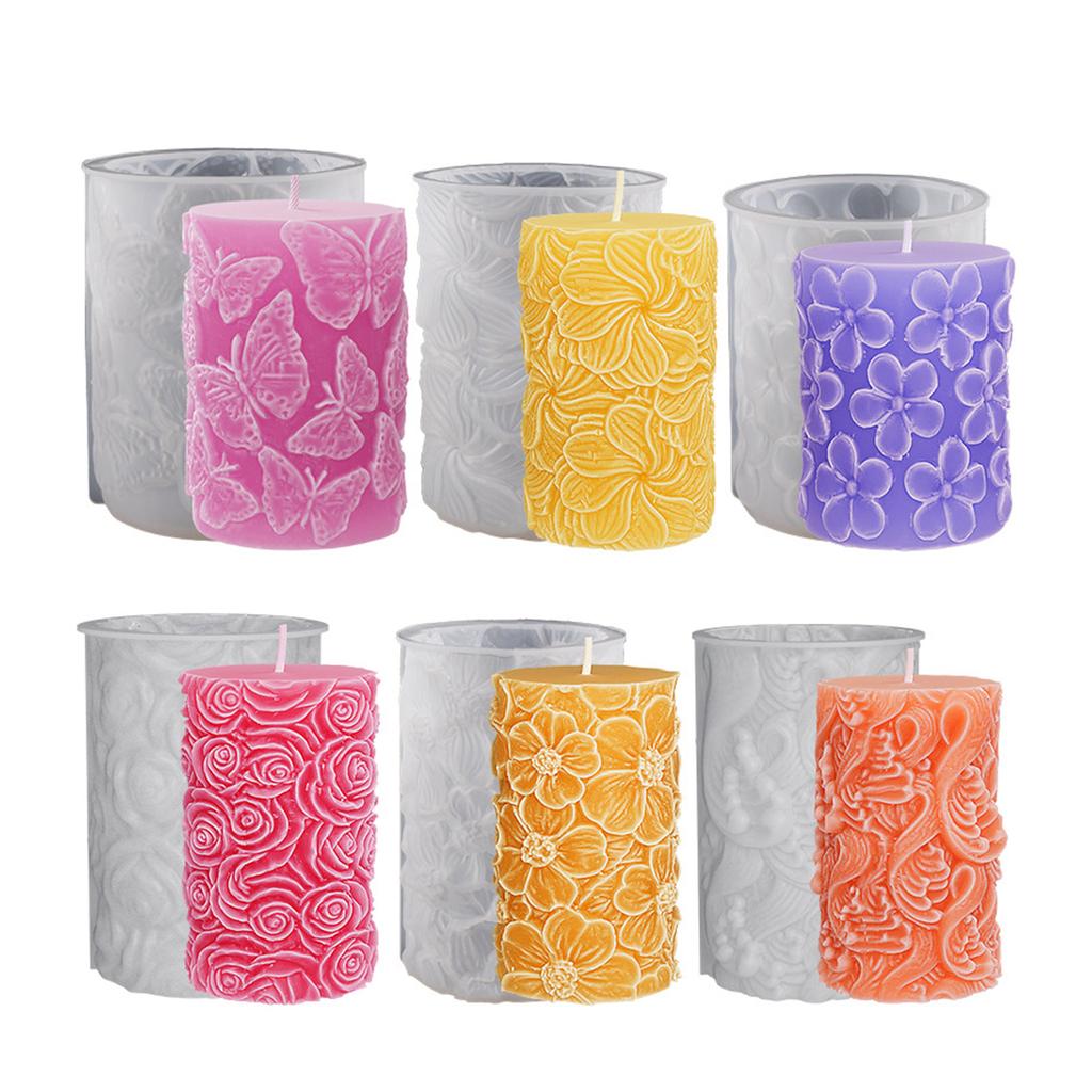 Zylindrische Silikonform Duftkerzenform DIY Tischornament Werkzeug Gips Handwerksmaterialien Leicht zu reinigen