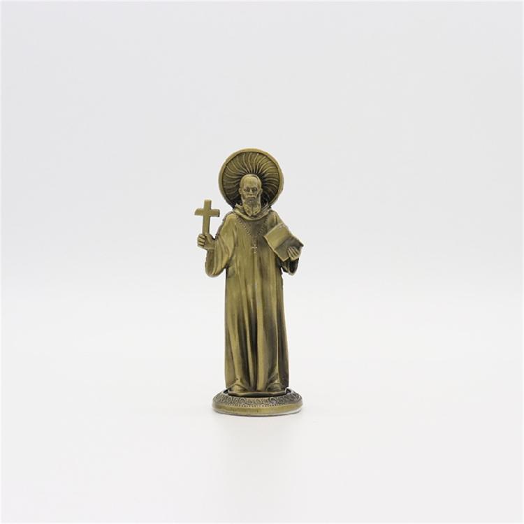 Vintage Designs Standing Maria Figurine Antique Metal Religous Figure Sculpture Miniature Ornament Spiritual Decoration
