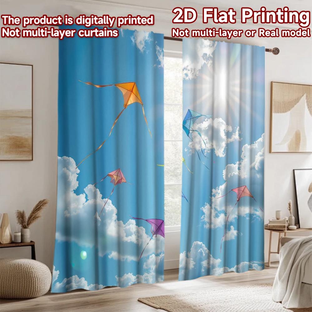 2D flat Photography Backdrop Popular Tapestry Colorful Kites in Sky 100% Polyester Birthday Party Perfect for Indoor