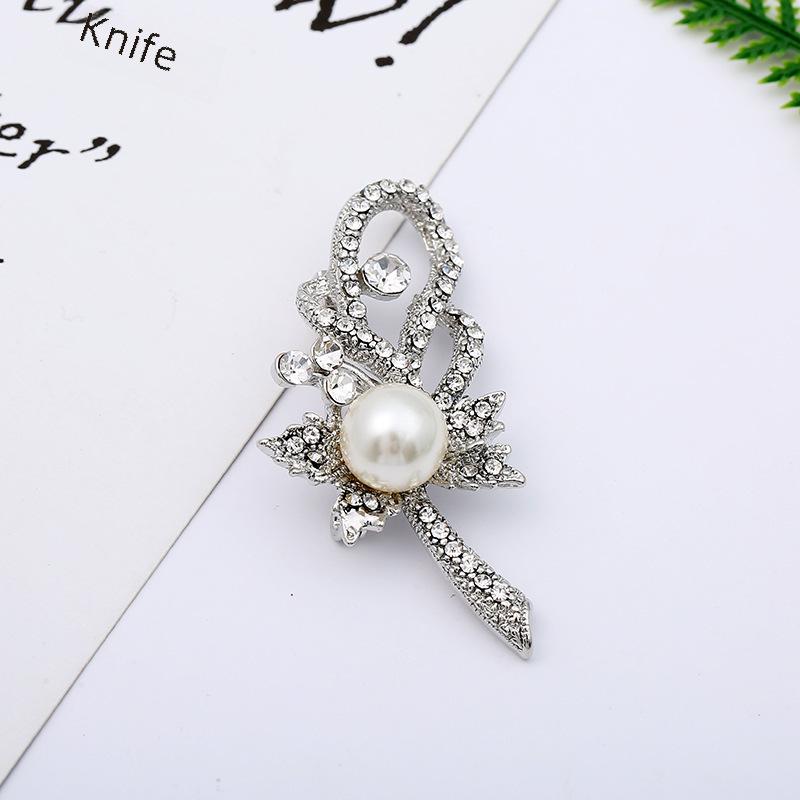 Broche animal incrustée de perles – Bijou de corsage en alliage style dessin animé en forme de goutte d'huile pour femme