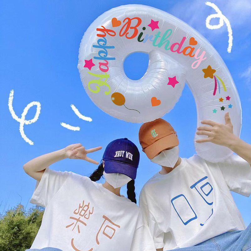 32-Inch White Birthday Number Balloon - Aluminum Film Party & Photo Prop for One-Year-Olds