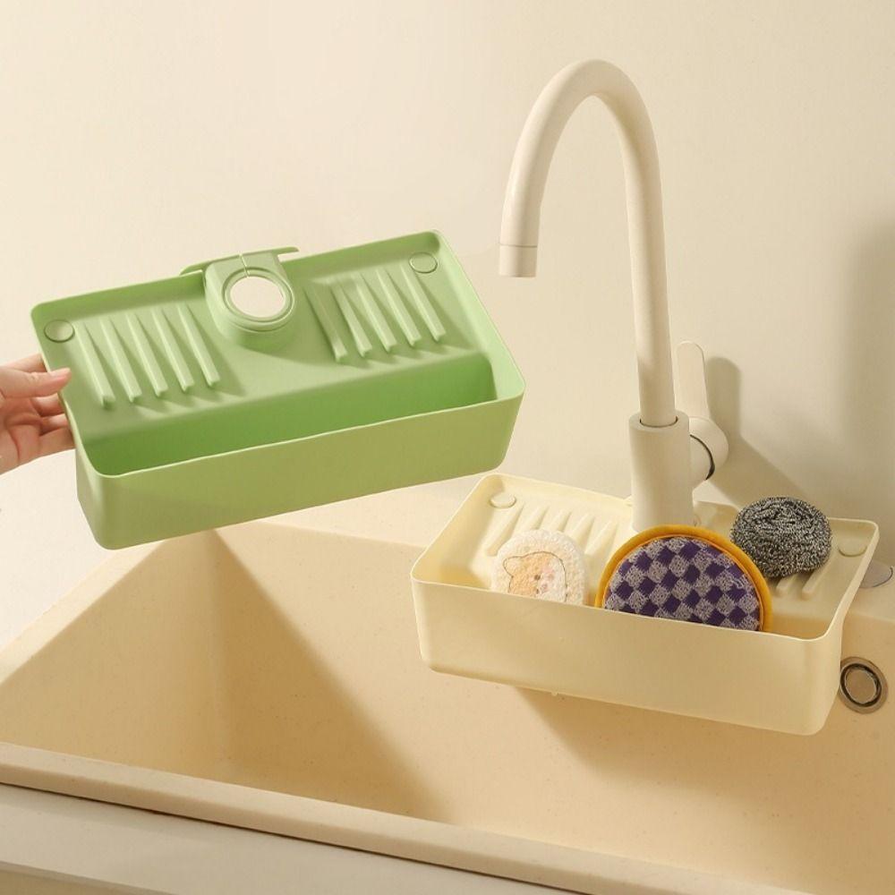 Splash Proof Faucet Drain Storage Rack Cleaning Brush Storage Holder  Easy To Install