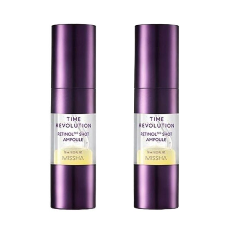 [MISSHA] Time Revolution Retinol 500 Shot Ampoule (10ml) – High-Concentration Retinol for Intensive Wrinkle Care & Pore Tightening